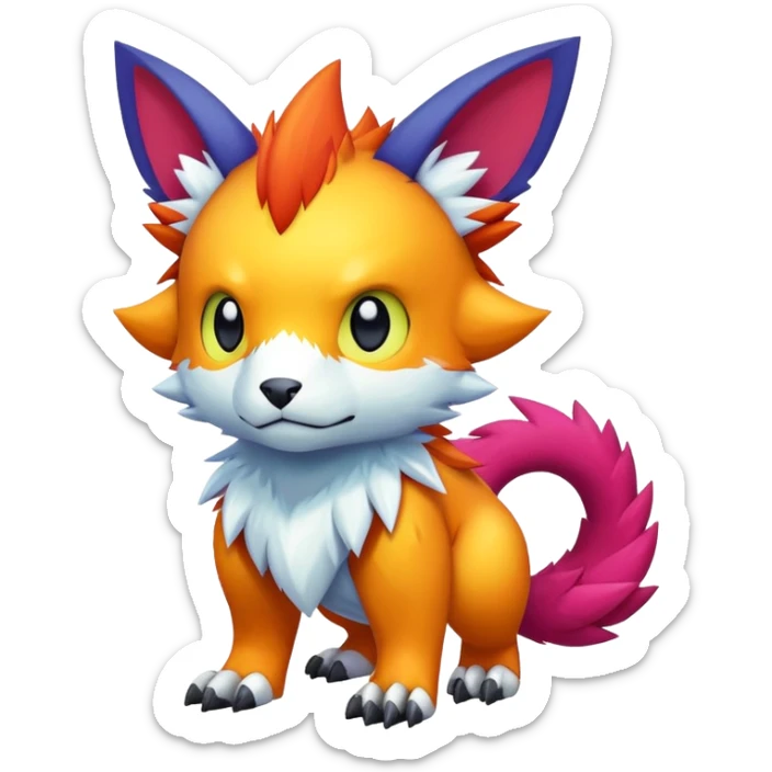 cute kawaii cool edgy Digimon-Fakemon-animal full body sticker