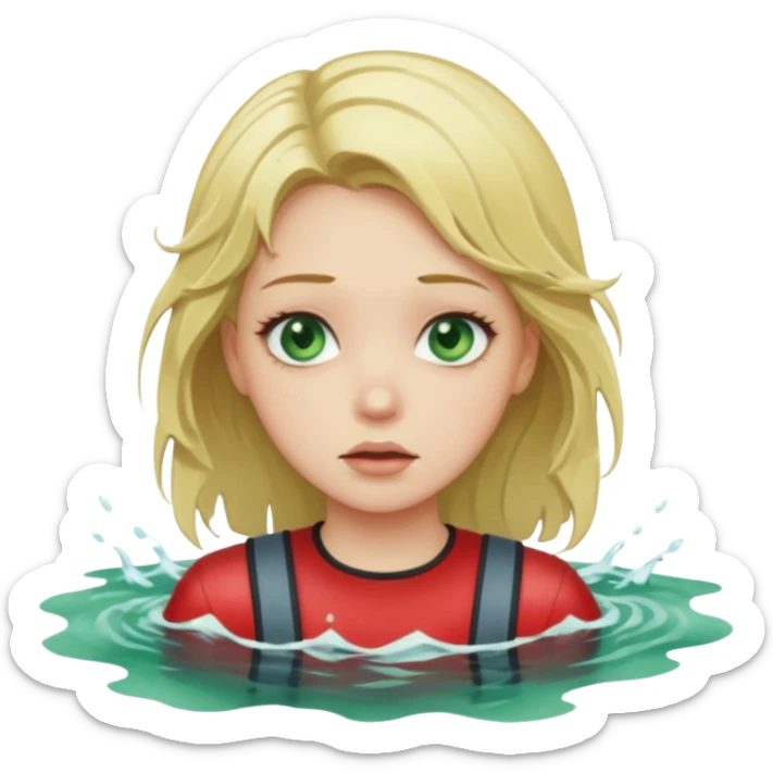 sad cs major who is a pretty girl with blond hair and green eyes drowning on ship sticker