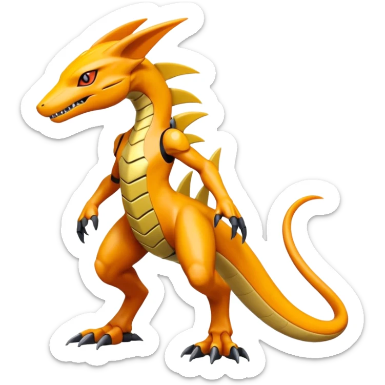 Shiny Cool Futuristic Smooth Salandit-Zeraora-Lombax-Sergal-Genesect-Pokémon, full body sticker