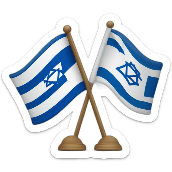 flag of israel and flag of England, waving together sticker