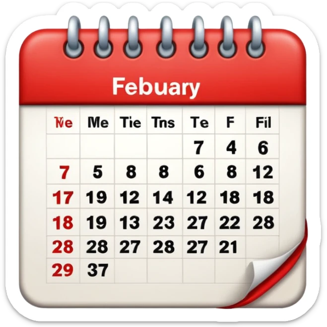 dibuja el 11 de febrero y de fondo un calendario sticker