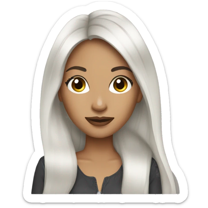 Brunette  girl long hair fashion designer  sticker