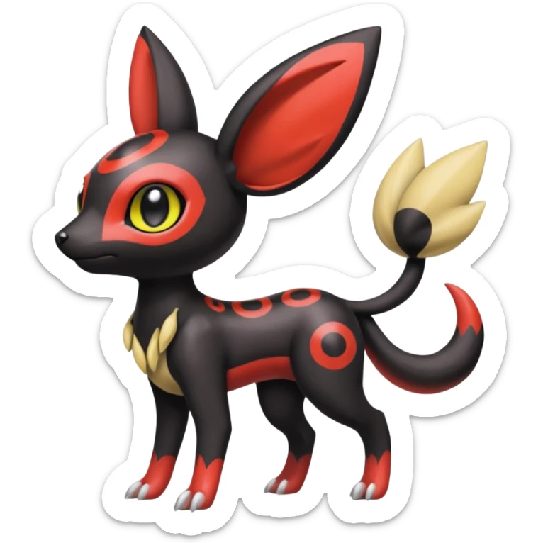 Meloetta-Guilmom-Umbreon-Trico-Pokémon-Fakémon-fusion-hybrid-creature sticker