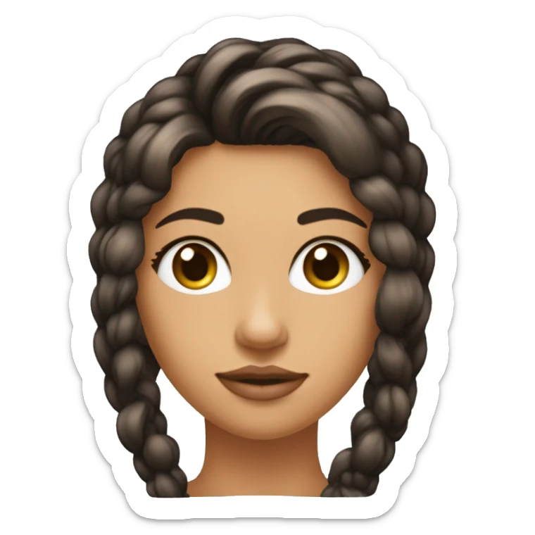 Tête femme très bronzée qui regarde sur le côté , cheveux noirs très courts et crépus , porte un bandeau blanc autour de la tête  sticker