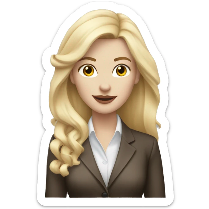 Blonde girl pale skin Bluetooth and coffee working girl sticker