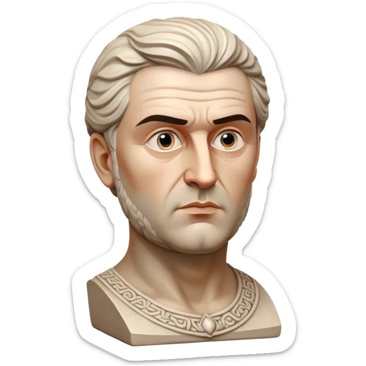 Cinematic Realistic Ivan Meštrović Portrait Emoji, depicted as a renowned Croatian sculptor with thoughtful eyes and classical attire, rendered with intricate textures and dramatic artistic lighting that captures his creative genius. sticker