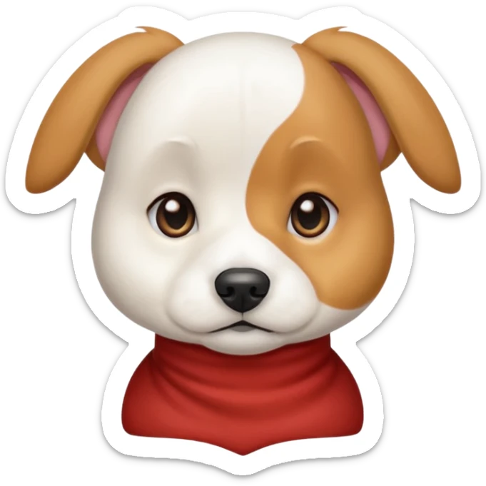 a white beagle x maltese x chi dog the size of a kelpie with light brown ears and a light brown patch on one eye sticker