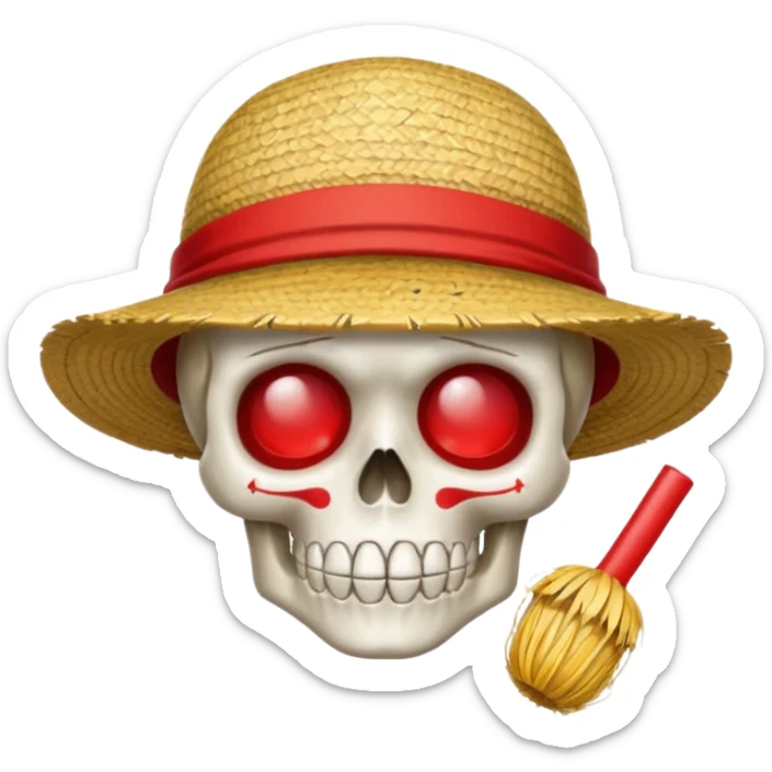 Luffy straw hat logo but.his head is a skull and the line in the hat is red sticker