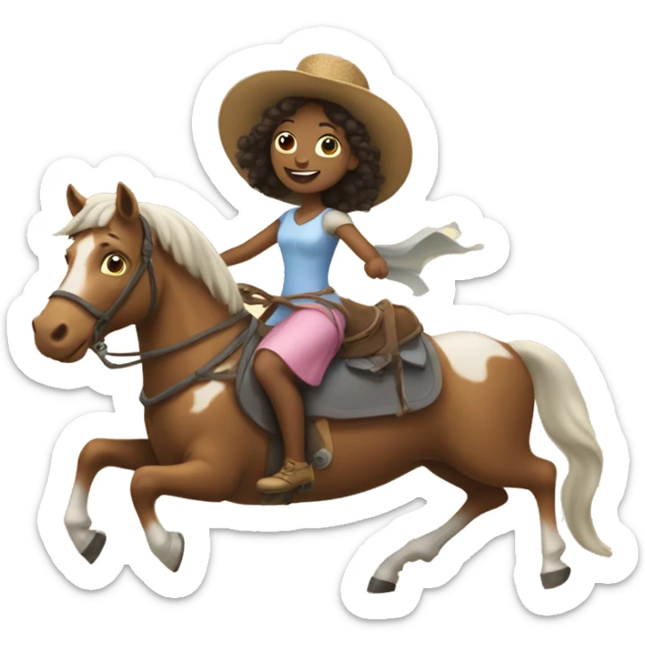 Princess riding a dog riding a horse riding a cow riding a bicycle  sticker
