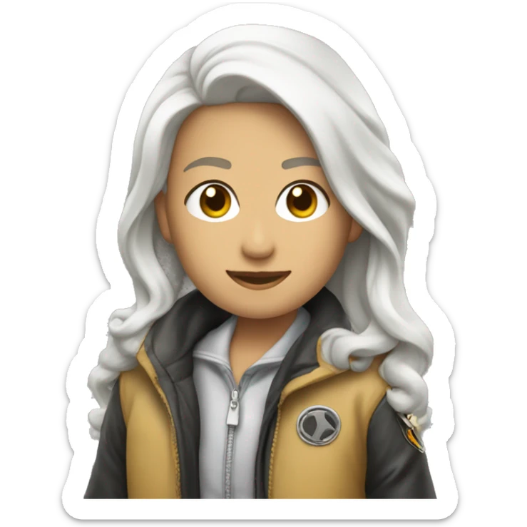 Persona blanca con chaqueta y que la chaqueta le cubra la mitad de la cara  sticker