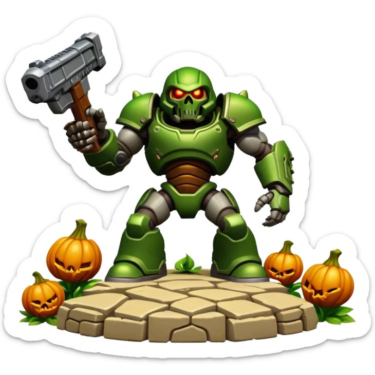 3D, cinematic ultra detailed 32k HD Doom srhoom in pvz 1, brought to life with stunning visual details, each lash, eye, and hair is shown in stunning detail, rich textures, visually rich, so lifelike that it feels like it could leap off the page at any moment sticker