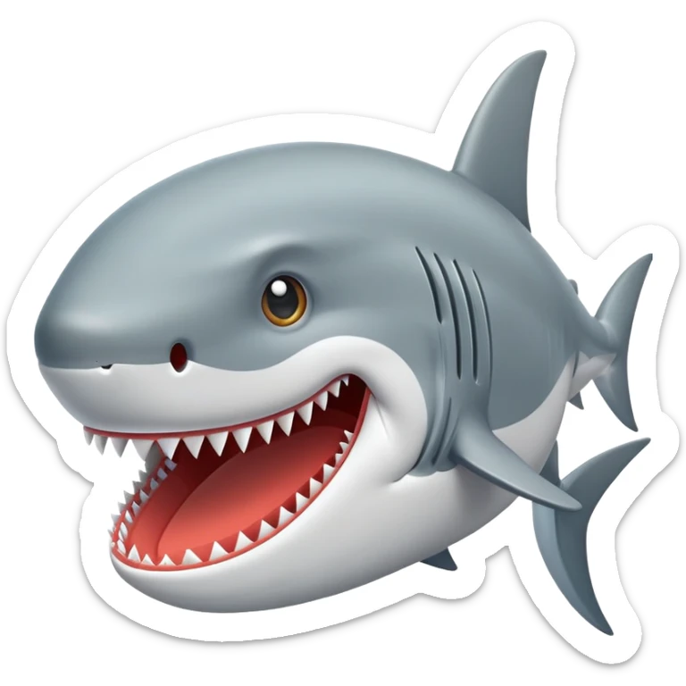 Un tiburón con zapatillas fuera del agua sticker
