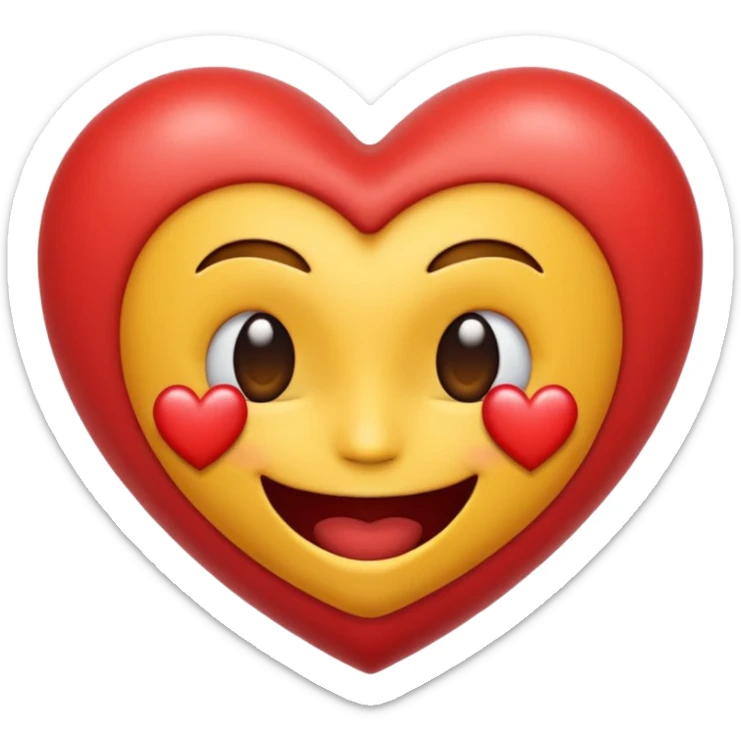 creame un emoji de una carita titando un beso de corazon hacia adelante sticker