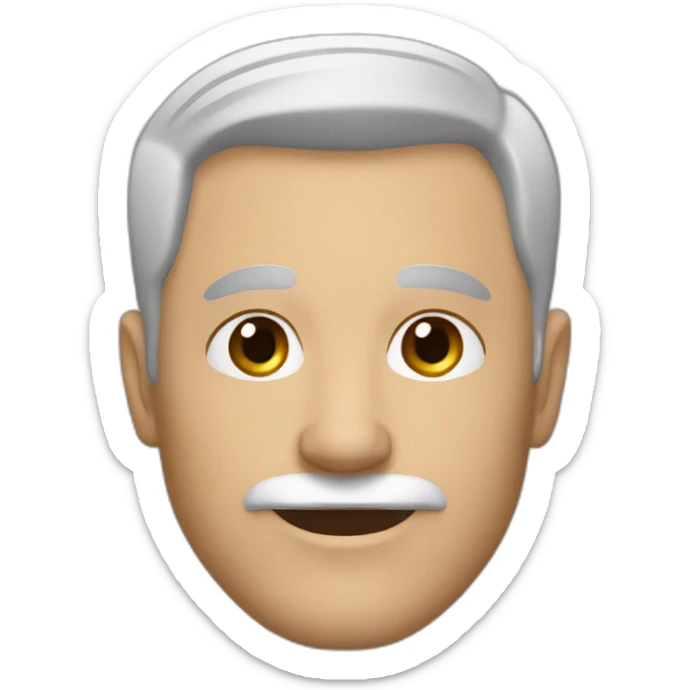 56 year old white male that is clean shave with short brown hair sticker