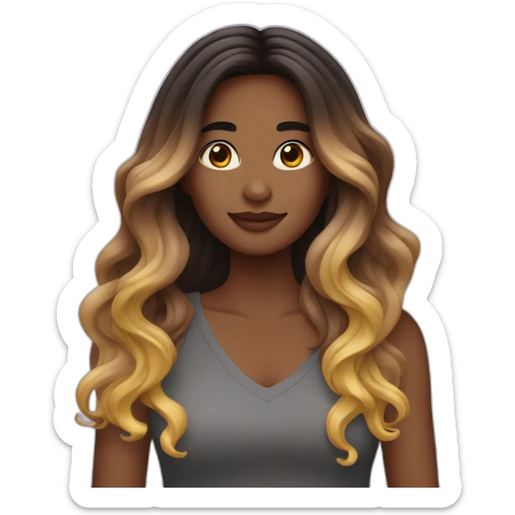 Long wavy ombré hair woman sticker