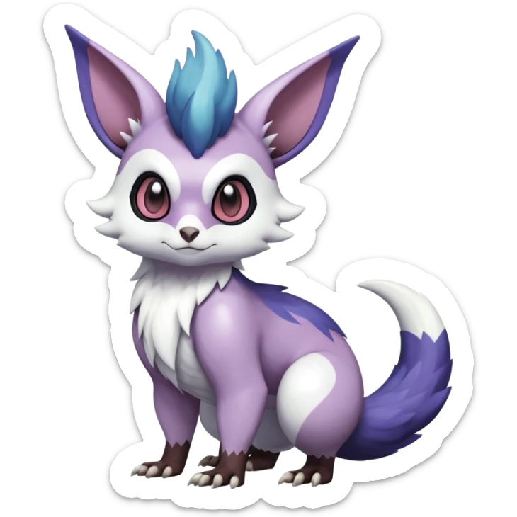 ShinyFurret-Absol-Noibat-Noivern-Hybrid (Full body) sticker