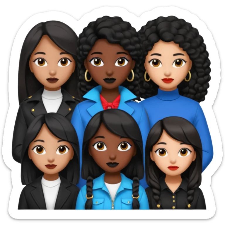 Katseye music group 6 members all girl 2 black girl 1 korean 1 latina sticker