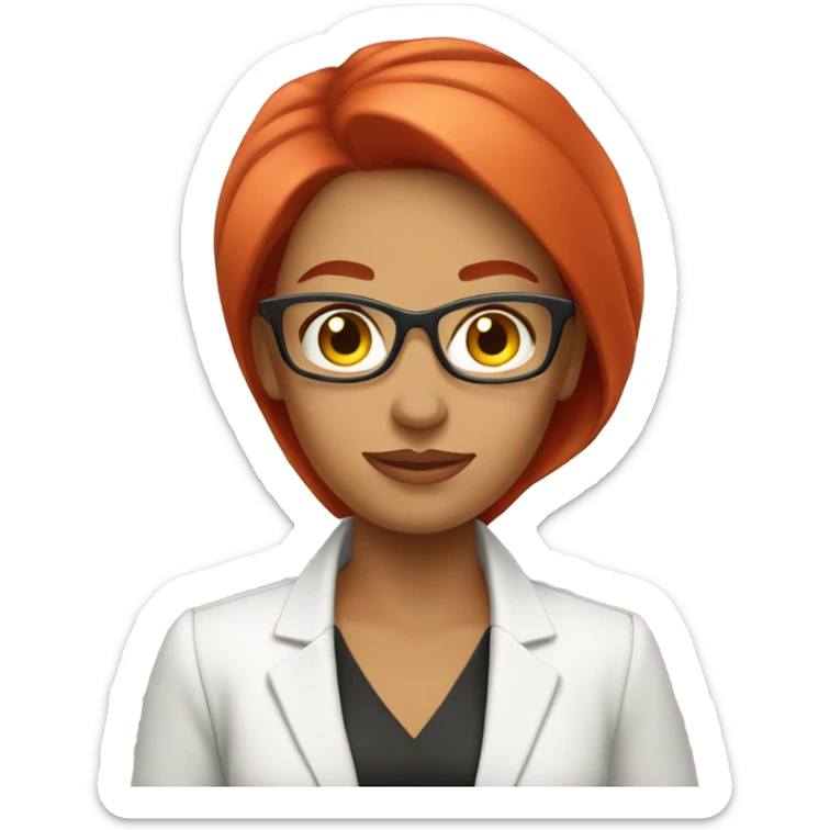 Red hair entrepreneur life coach girl with full body  sticker