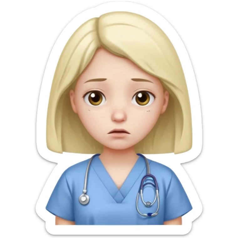 kid (girl) sick sticker