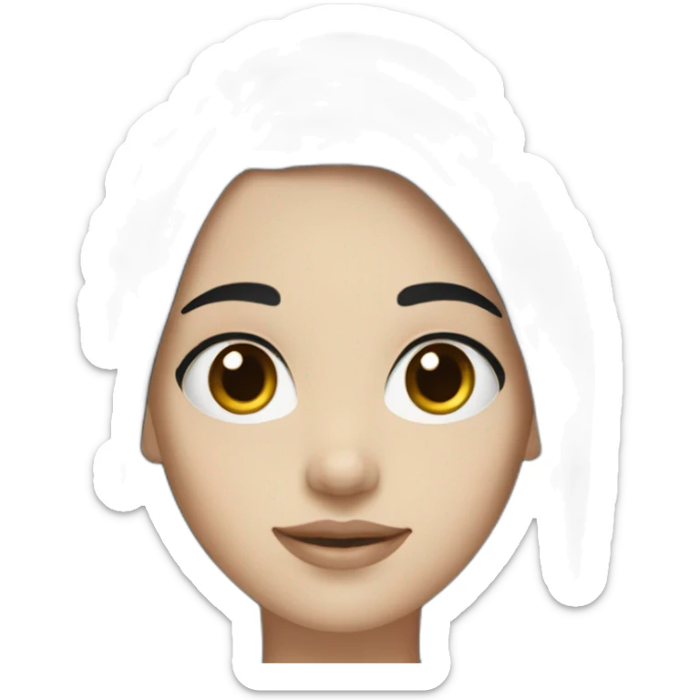 A girl with a black hair and  White skin and brown eyes  sticker