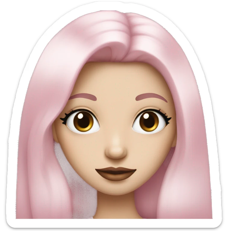 Girl with very Long lashes, white skin and pink lips sticker