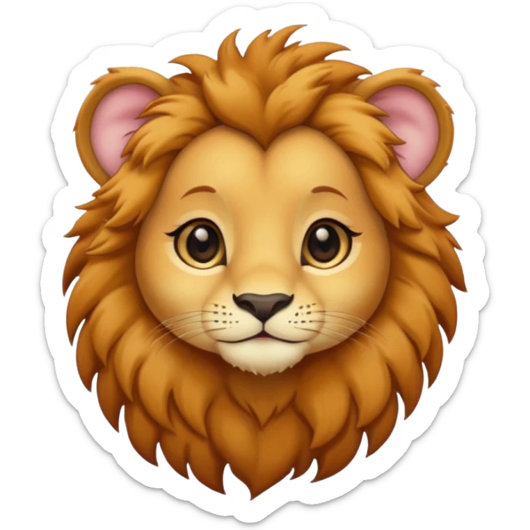 in lion family, only baby Girl lion., full body, single tail sticker
