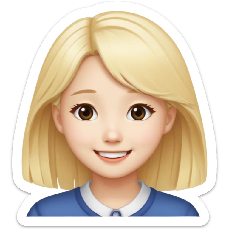 Looks like wonyoung IVE, Blonde hair, cute girl with a smile. Looks like someone who’s wanna saying goodbye to her bf sticker