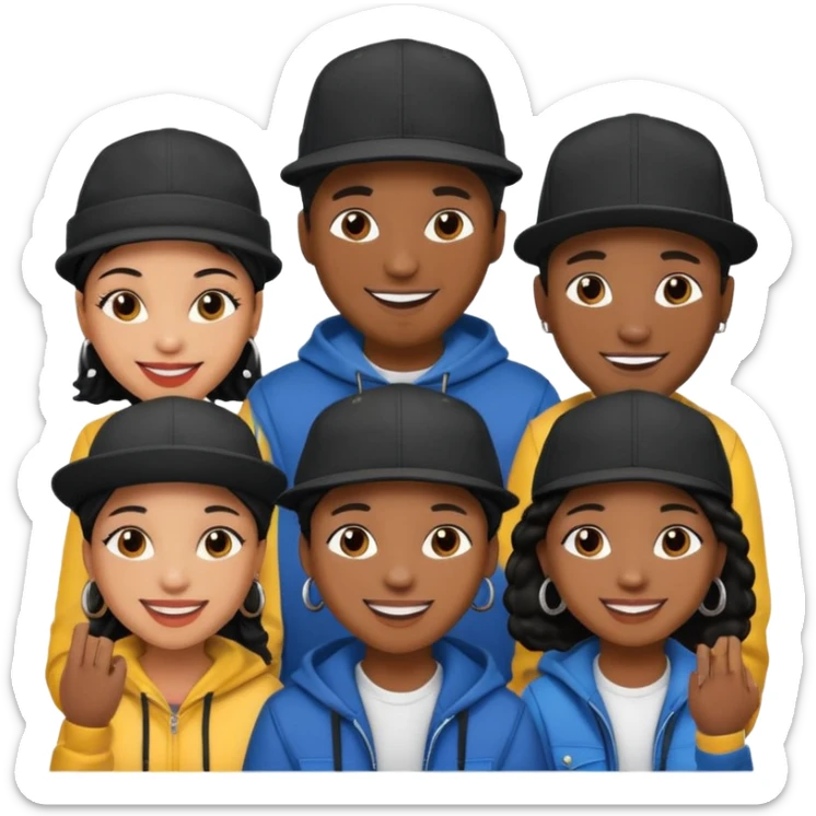 Crowd of people African American at a  hip hopconcert sticker