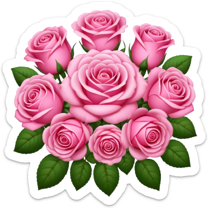 Huge pink flower bouquet with different flowers and pink tones and roses sticker