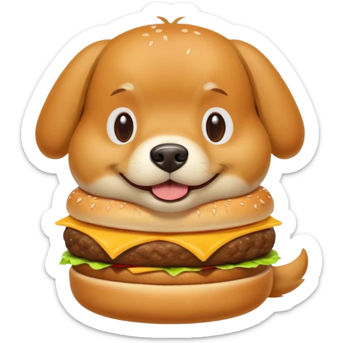 Dog eating MacDonalds food sticker