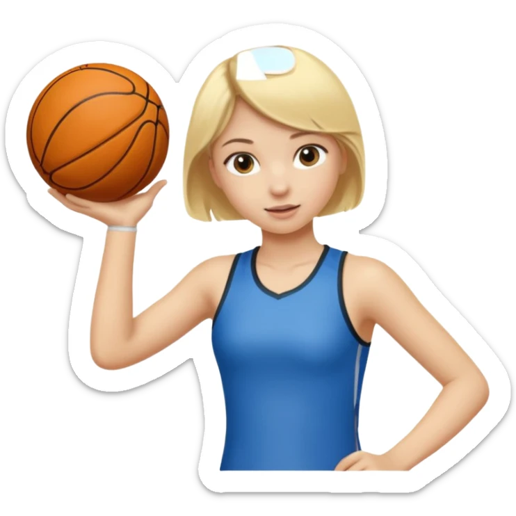 a young girl with blonde hair is playing sports sticker