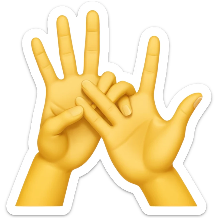 two yellow hands shaking in a gesture of respect, simple and clear, apple emoji style sticker