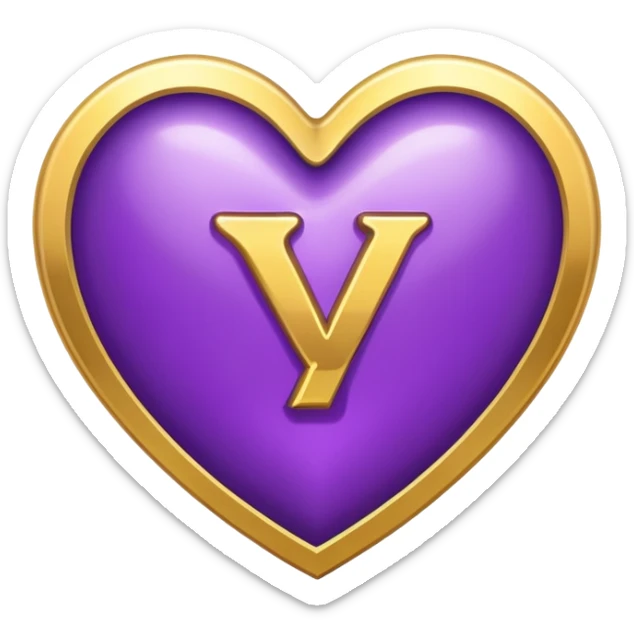 The golden Letter “y” inside a Purple Heart sticker