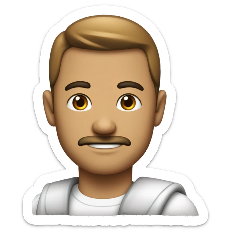 üstünde siyah tişört siyah ve beyaz çubuklu bir tişört giyen saçı hafif dalgalı siyah saçlı sakalı olan boğazında 1985 yazan  sticker