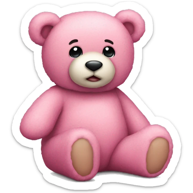 A pink teddy bear sticker