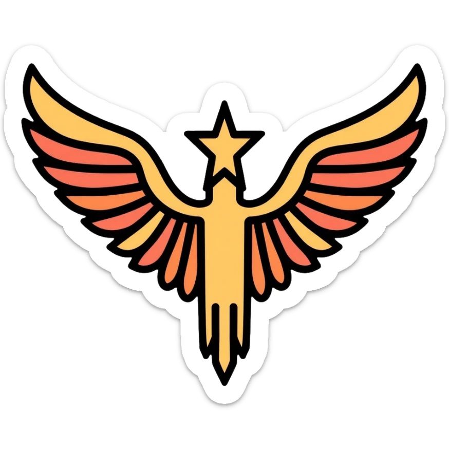 Faravahar Persian symbol, ancient Zoroastrian winged symbol sticker