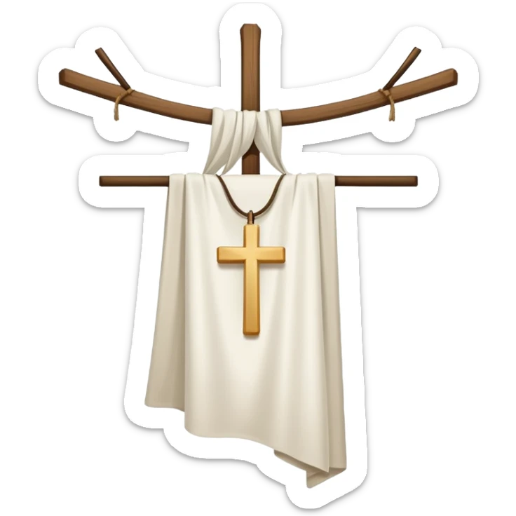 This symbol, which is a cross with cloth hanging on it, is a key symbol of the Mandaean faith sticker