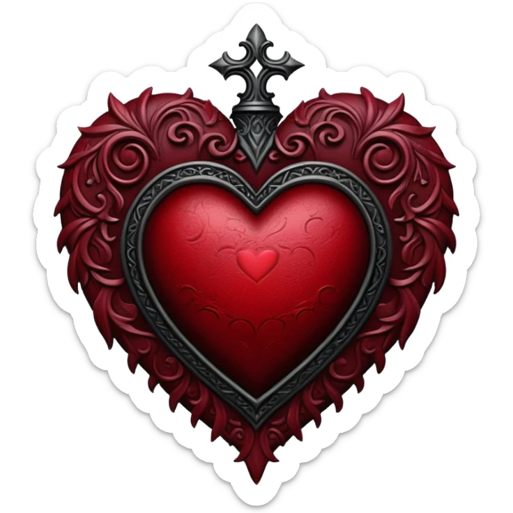 gothic heart sticker