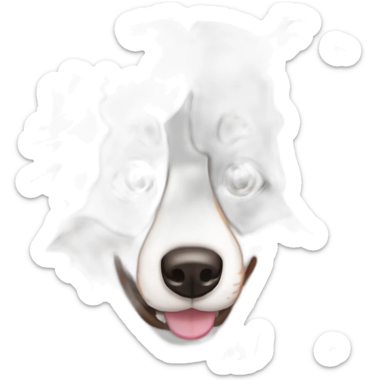 black border collie and woman with long brown hair with pink ends sticker