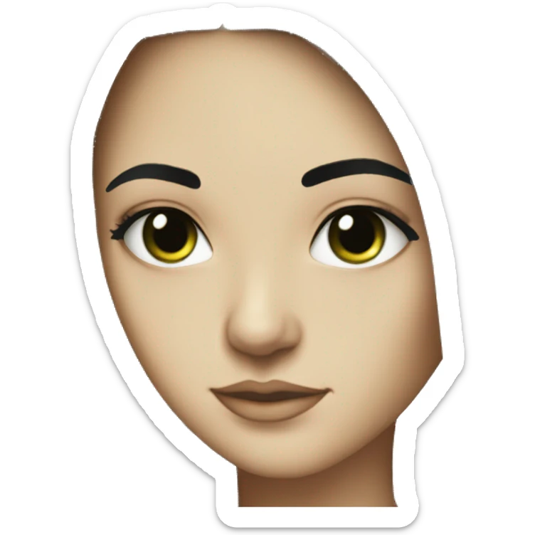 white girl with long straight dark blue hair wearing green hoodie and black eyeliner sticker