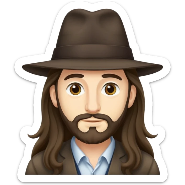 Jewish man with hat, and hair in the side like a rabin sticker