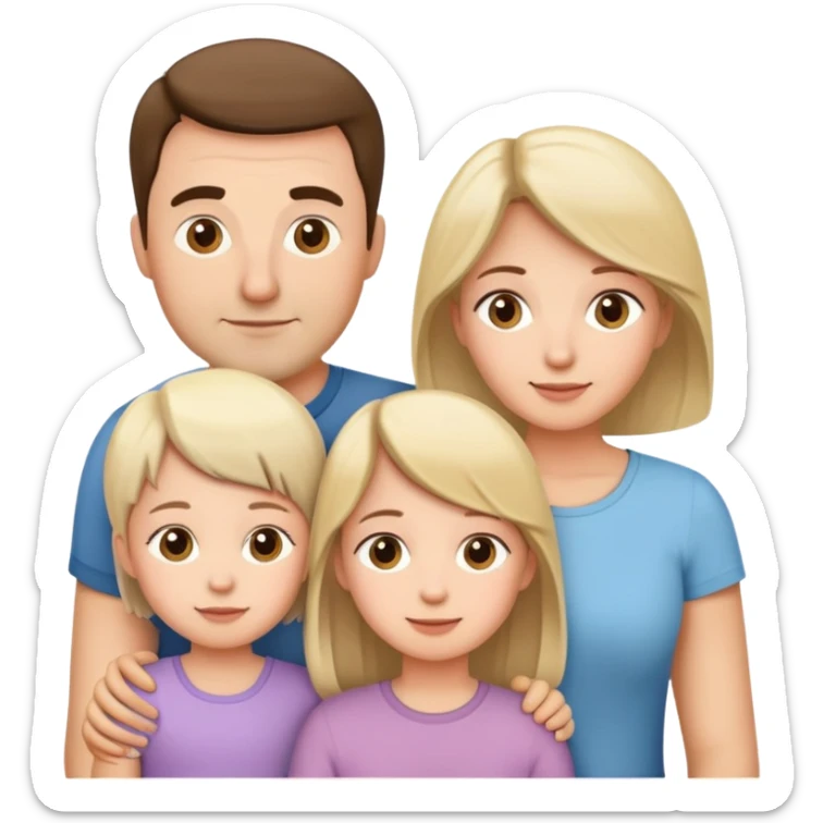 Family: dad, mom, three daughters (6 y.o, 5 y.o, 4 y.o) and son 2 y.o. sticker