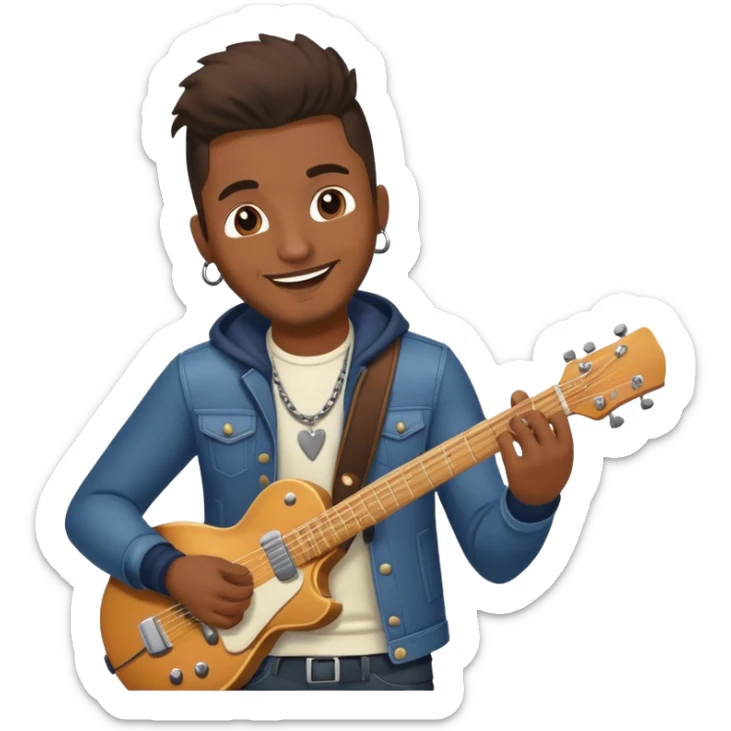 Happy Rock Pop Music Male Musician in his 30s dressed with trendy style sticker