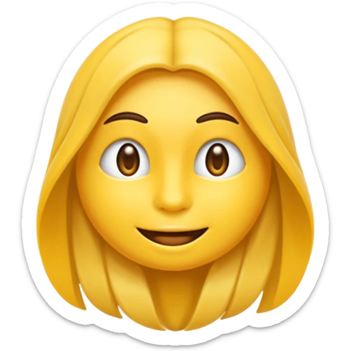 Maracujá estilizado, amarelo vibrante, carinha fofa e expressiva, traços simples em estilo emoji, fundo transparente. sticker