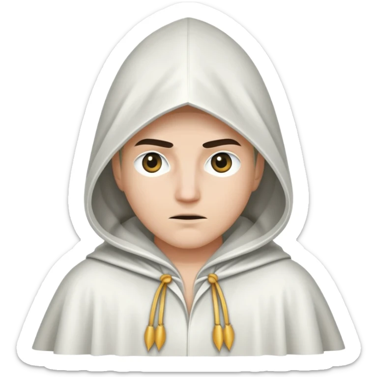 A person wearing a robe and pointed hood resembling a controversial or ceremonial outfit, with only one eye visible through the hooA person wearing a robe and pointed hood resembling a controversial or ceremonial outfit, with only two eyes visible through the hoo sticker