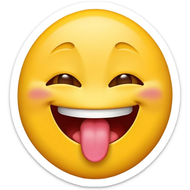 Tongue out emoji with peace sign infront of the tongue  sticker