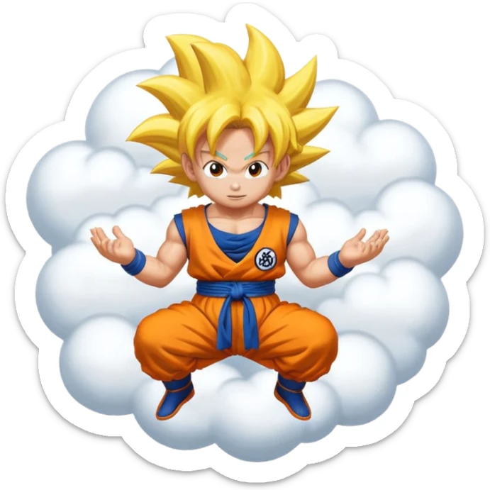 Emoji de la nube voladora de Goku, solo quiero la nube, amarilla sticker