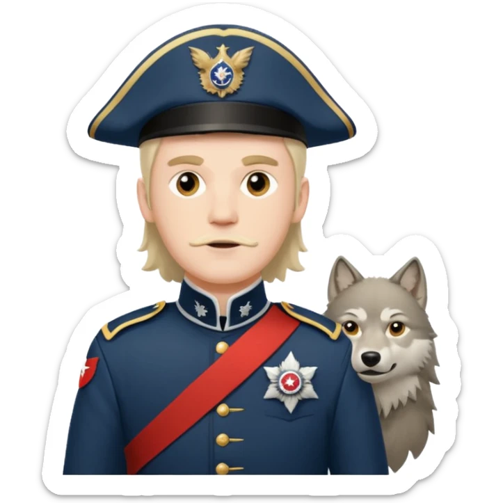 Loyalist Patrick Ferguson at the Revolutionary war Battle of Kings Mountain, with Wolves around him. sticker