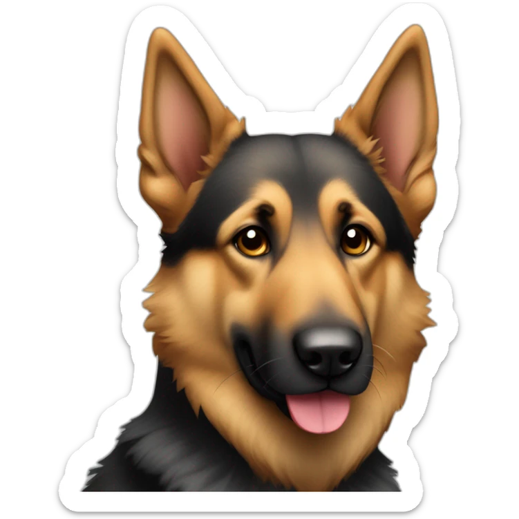 Berger allemand avec des Cœur dans les yeux et les oreilles qui tombent sticker