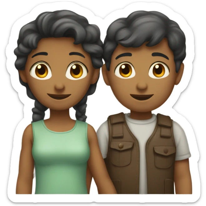 A family with two kids a boy and a girl sticker